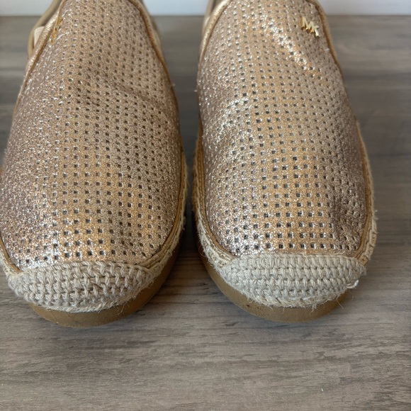Michael Kors Gold Glitter Espadrilles Flats Size 8.5 - Picture 3 of 14